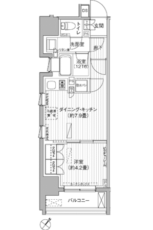 ヒューリックレジデンス駒込の物件間取画像